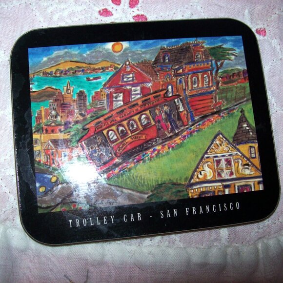 Cork Back Coasters San Francisco Landmarks -Home Decor- Vintage- Set of 6 - Picture 7 of 7